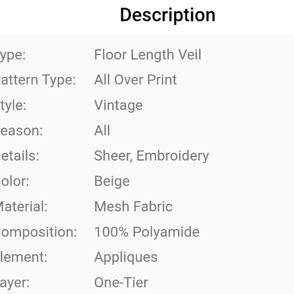 Champaigne Lace Trim Ivory Tulle Cathedral Length Wedding Veil with Comb - Picture 5 of 10